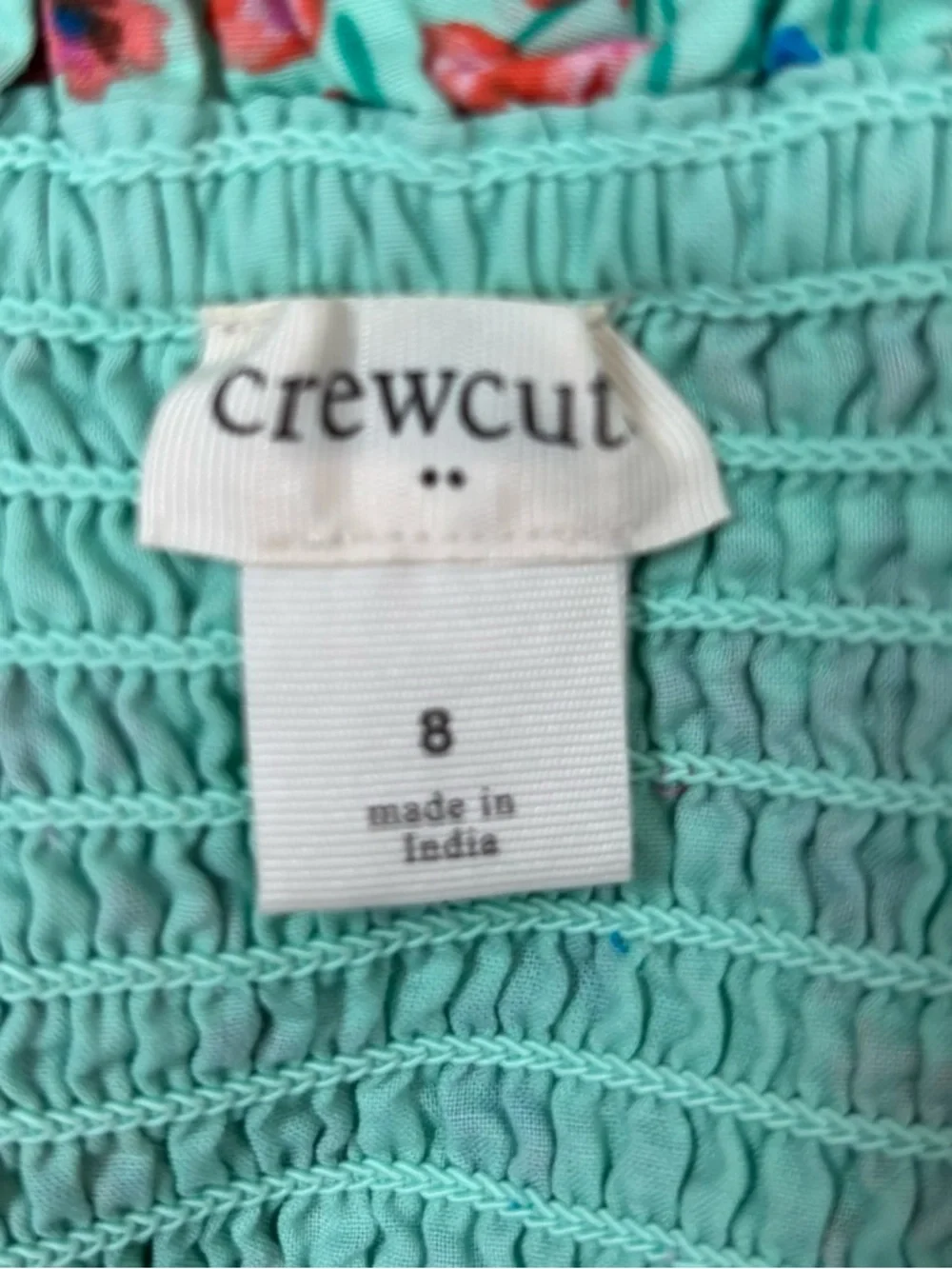 Crewcuts J.Crew Dress Girls Size 8 Floral Smocked Puff Sleeve - Picture 4 of 7